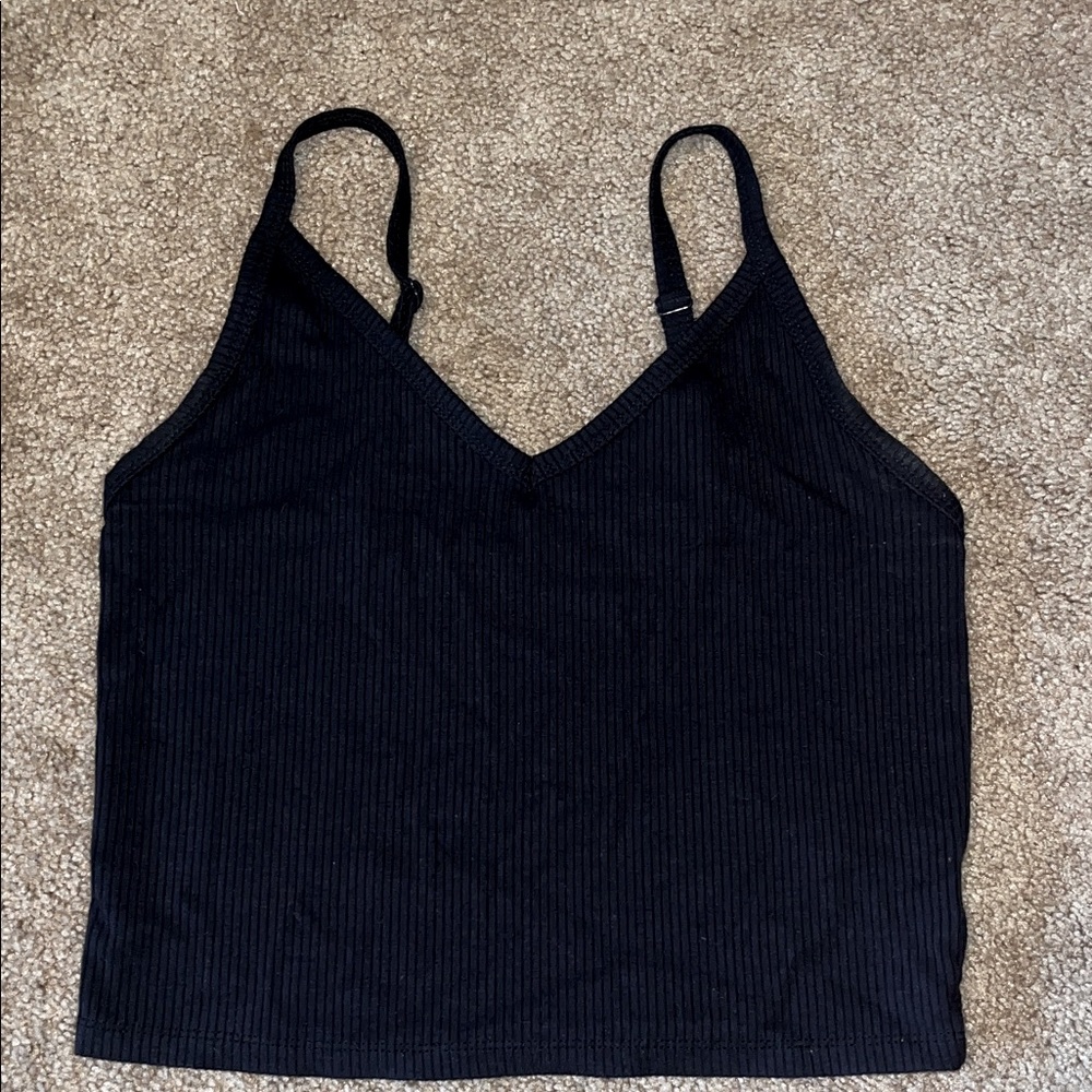 American Eagle Outfitters Black Ribbed Camisole
